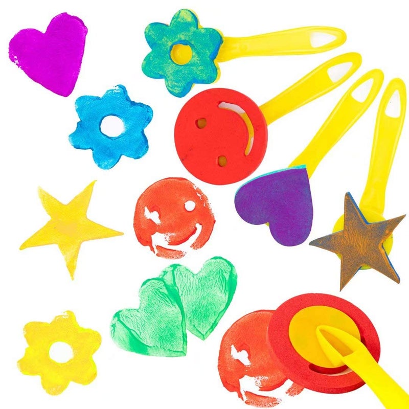 TORINALITAL 53Pcs Kids Paint Sponges & Brushes Set - Washable Sponge Painting Tools with 26 Alphabets - Image 5